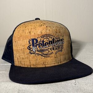 Pretentious Craft Trucker Hat Baseball Cap Snapback - Navy & Cork - Unisex